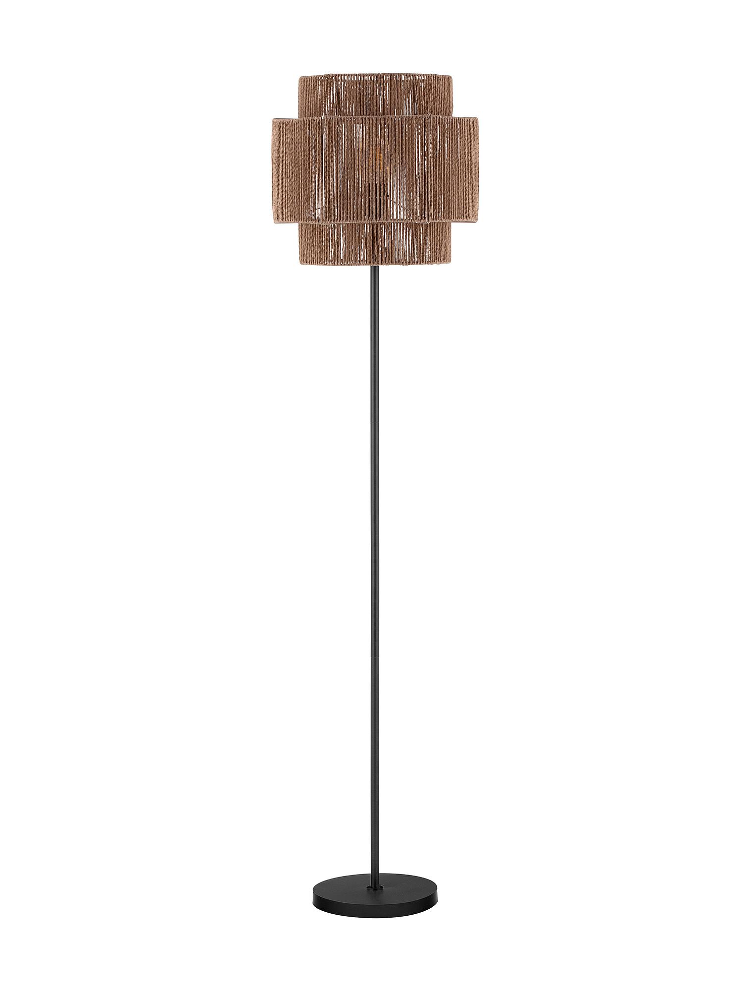 Floor lamp Lito aluminum flat weave brown 3