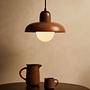 Hand Pendant Light Walnut Wood Brown 0