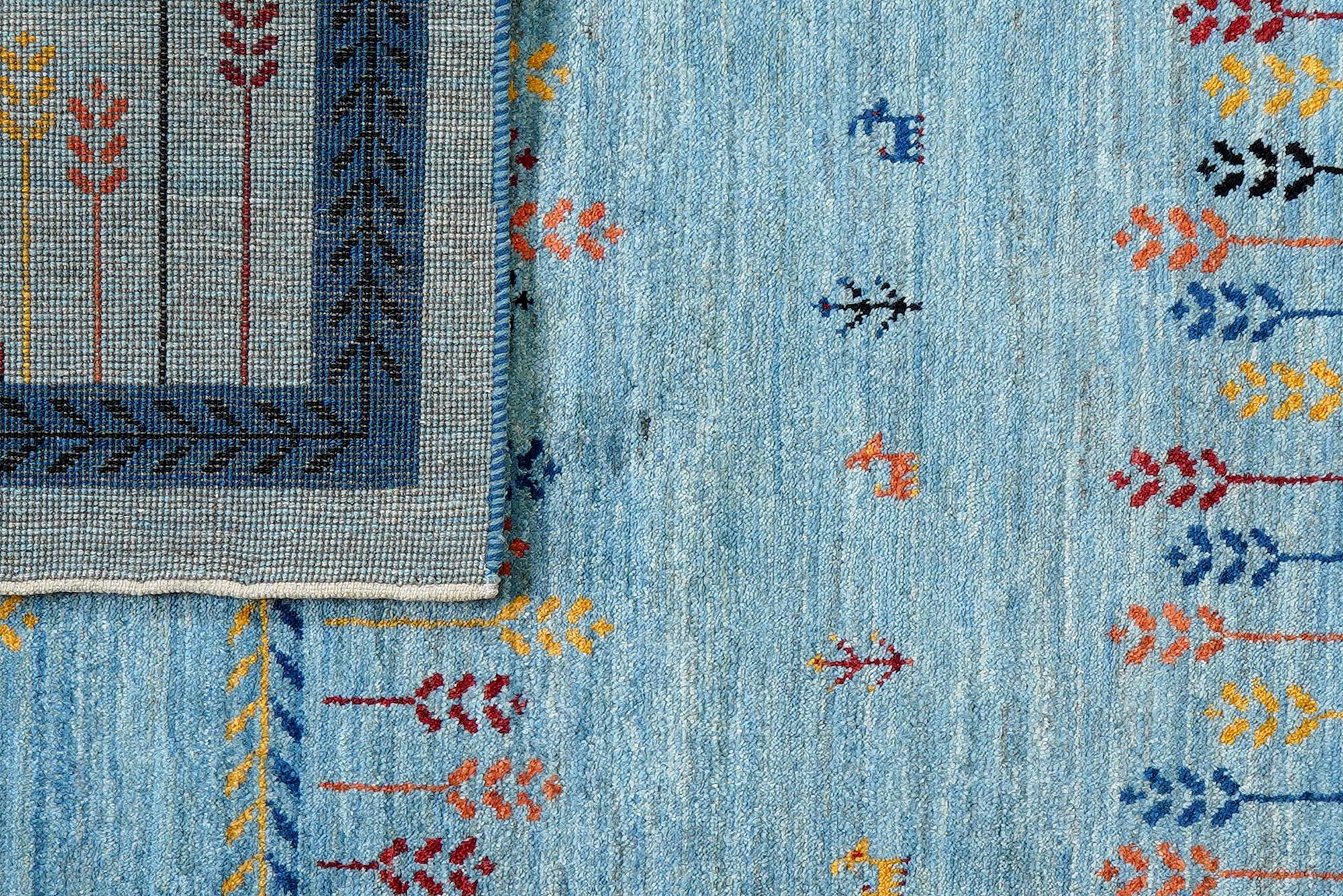 Rizbaf Gabbeh-Teppich Wolle Blau 5