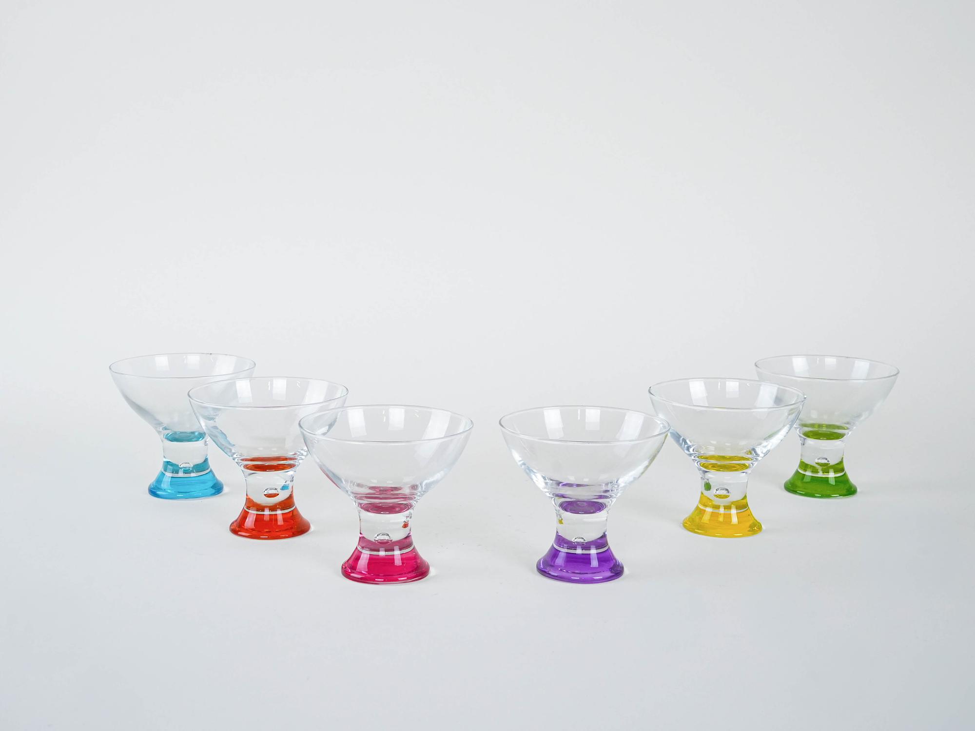 Set di ciotole da dessert multicolore anni '80 2