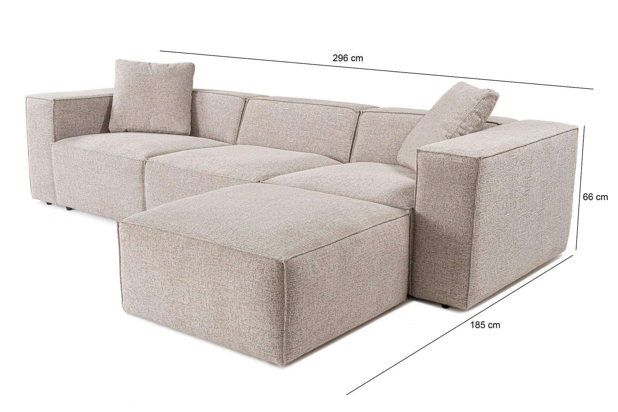 Emma Sofa 3-Sitzer & Fußhocker Mokka 9