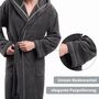 Unisex Baumwoll-Bademantel mit Kapuze Anthrazit Medium 3