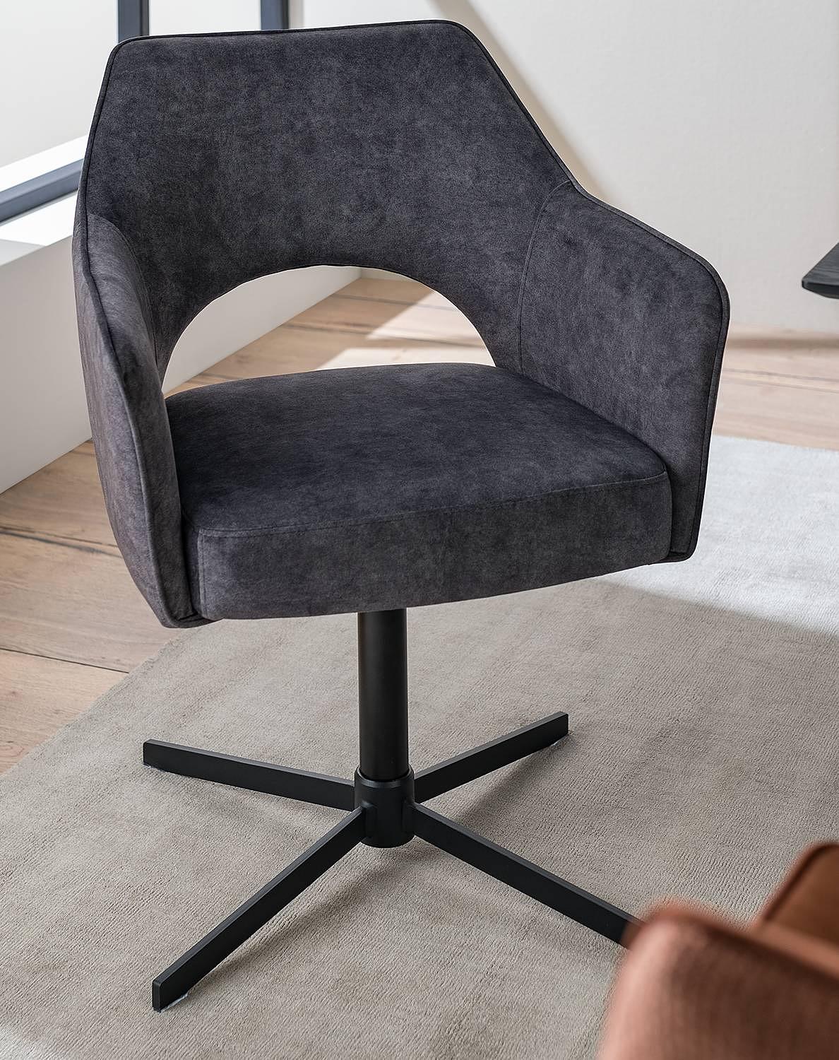 Armchair Yellville TypeA Swivel Microfiber Anthracite 3