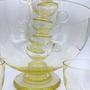 Vintage Art Deco Bowle Set Glas Gelb 1930er Jahre 3