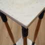 Vintage Plant Stand Wood Stone Multicolored 1970s 8