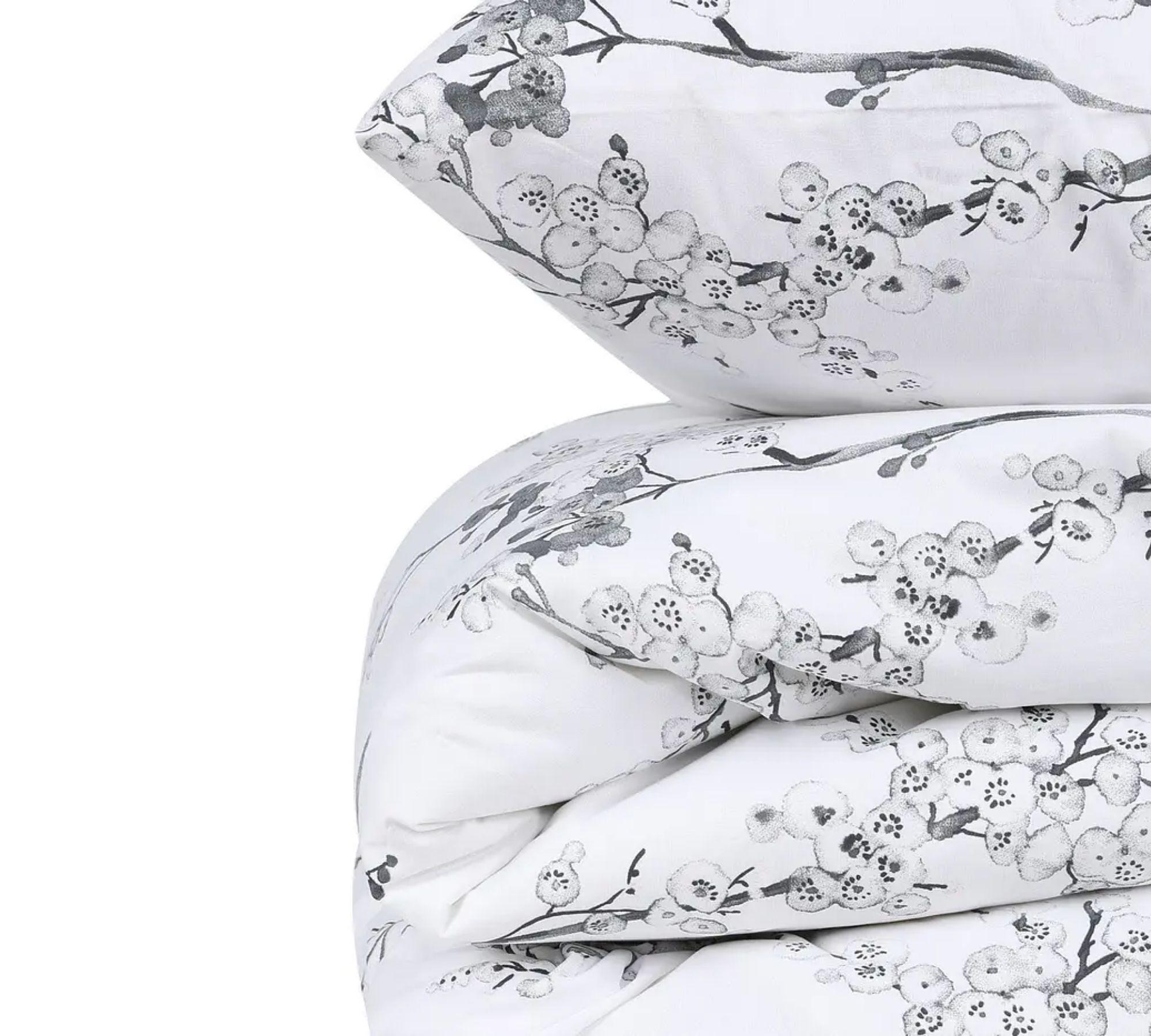 Einzel Bett- & Kopfkissenbezug Set Baumwolle Weiß 3
