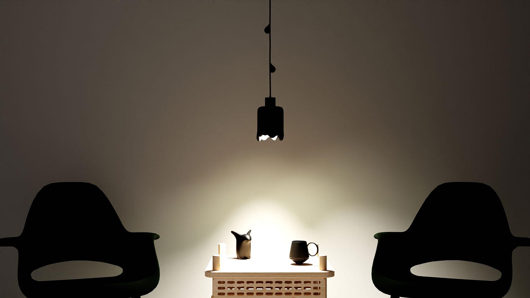 Klecks Ambient Pendant Lamp 3D Print Black Ø 13cm 5
