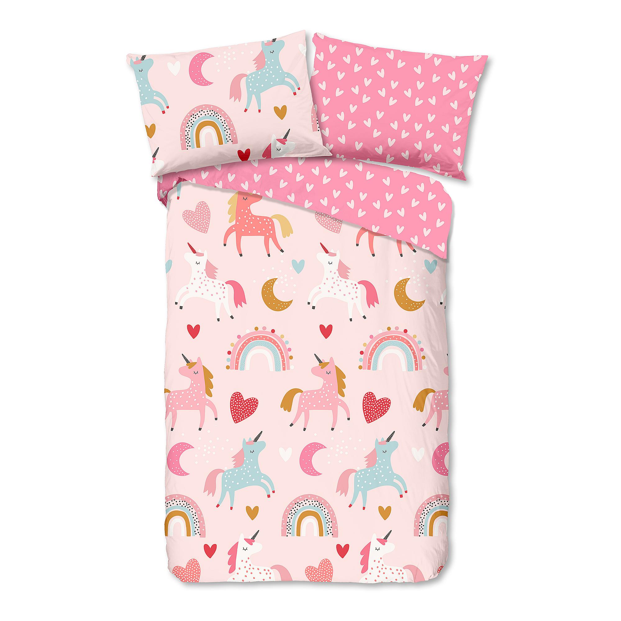 Yaroupi Bettwäsche Flanell Rosa 140x200cm Kissen 70x90cm 0