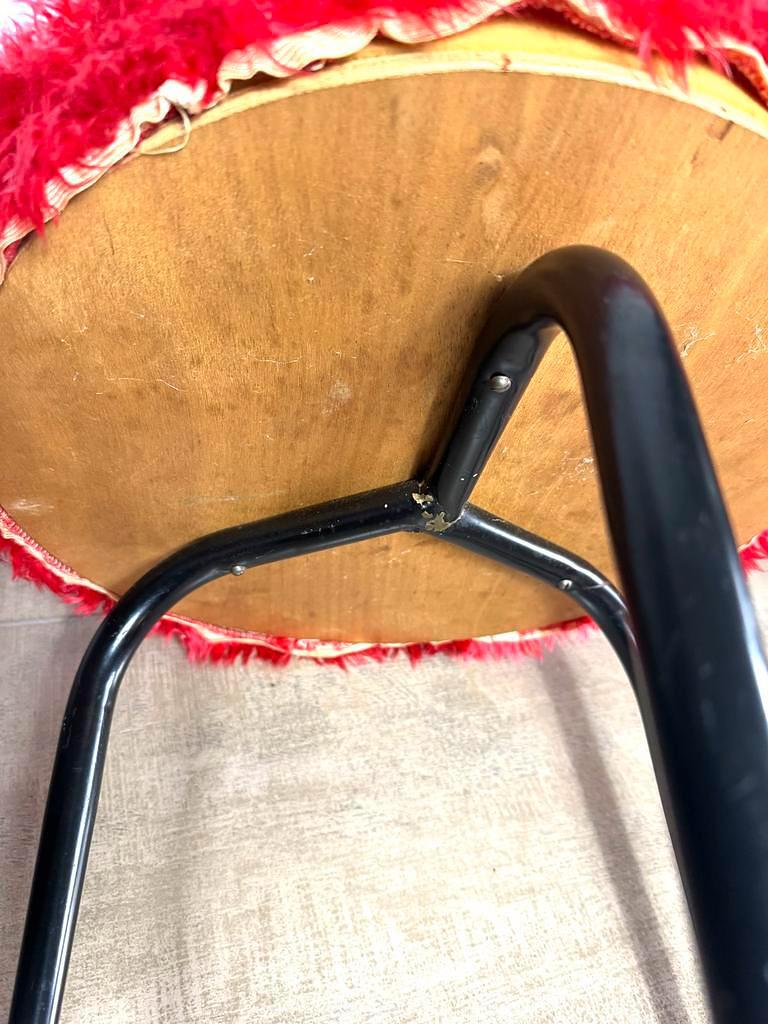 Plush Seat Stool 960s Red 2
