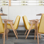 366 Sessel Holz Bouclé Gelb 2