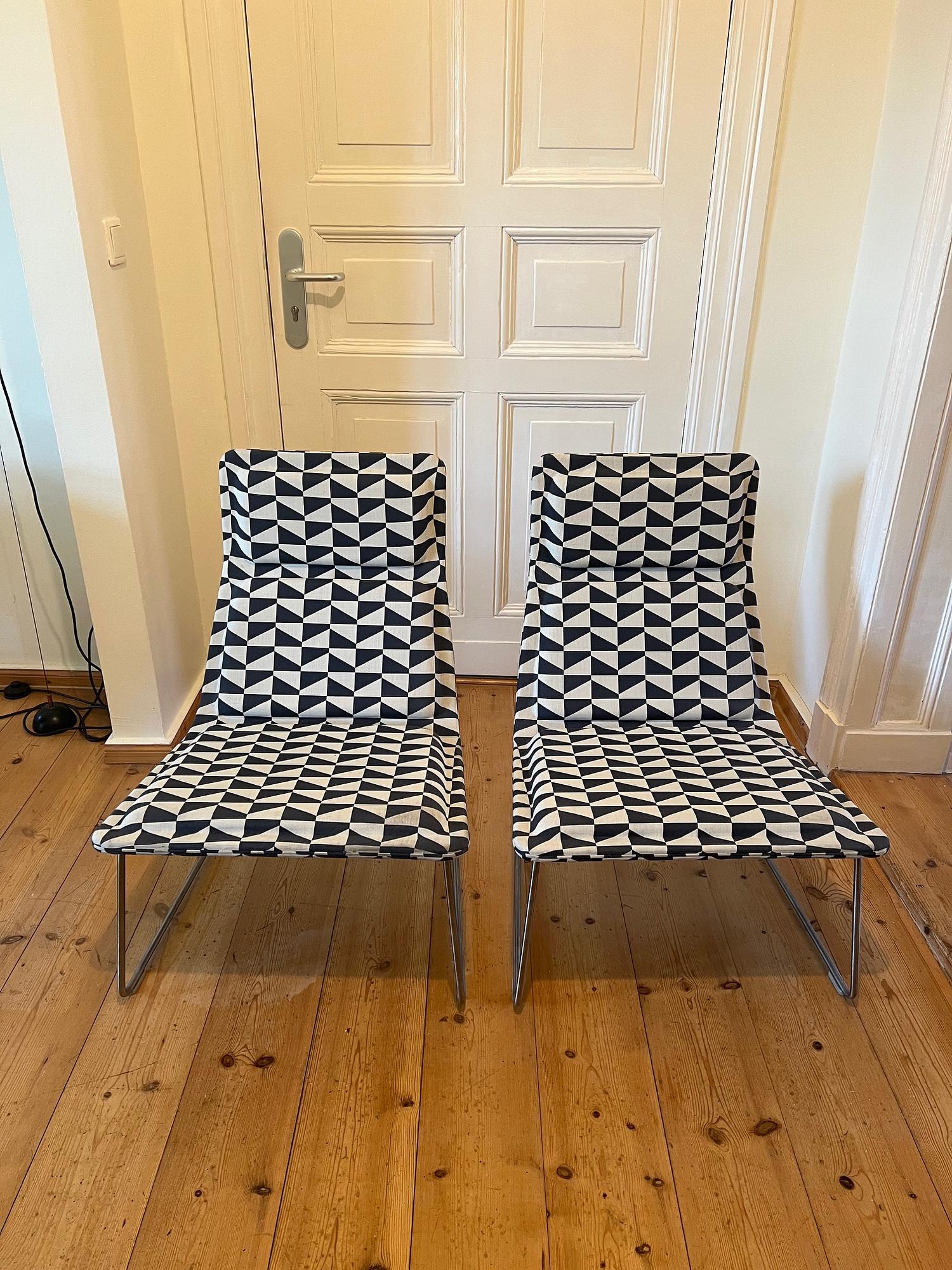 Low Pad Sessel Edelstahl Schwarz Weiß 0