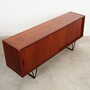 Vintage Sideboard Teakholz Metall Braun 1970er Jahre 6