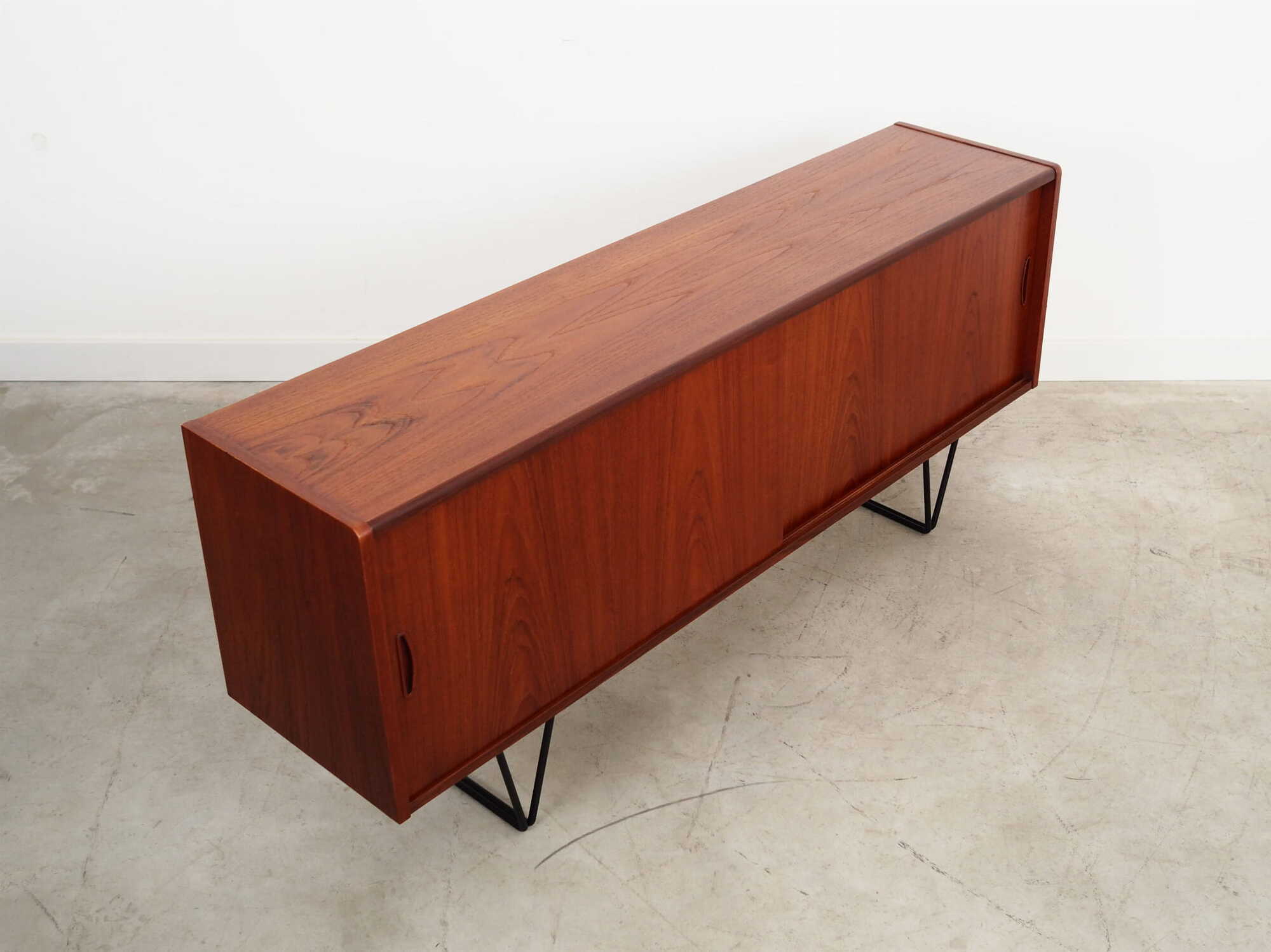 Vintage Sideboard Teakholz Metall Braun 1970er Jahre 6