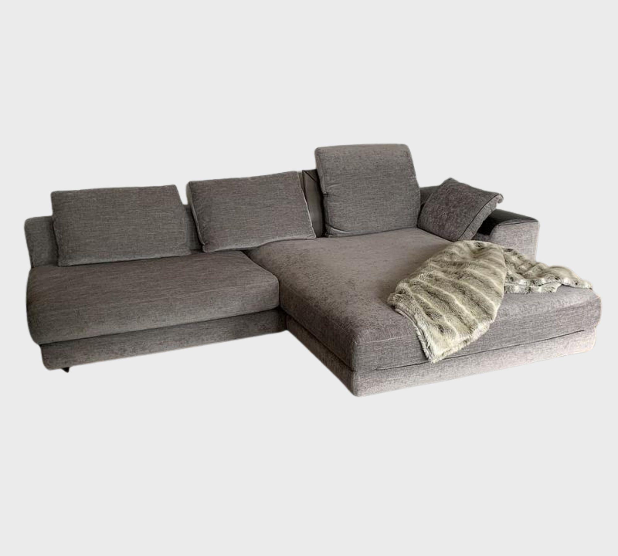 Sofa Récamiere Rechts Wolle Baumwolle Grau 5