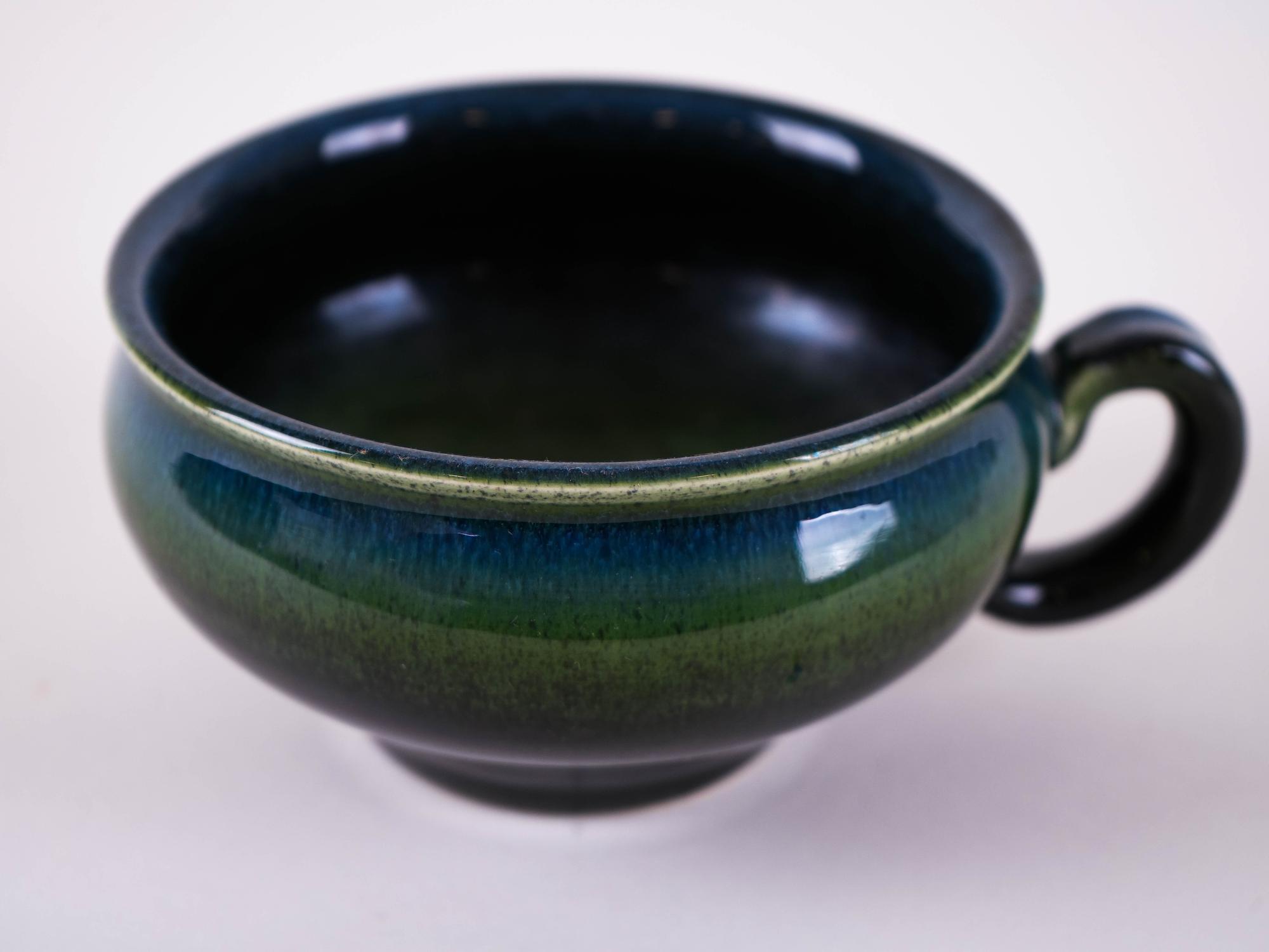 Dark Green Ceramic Mug 1970s 5