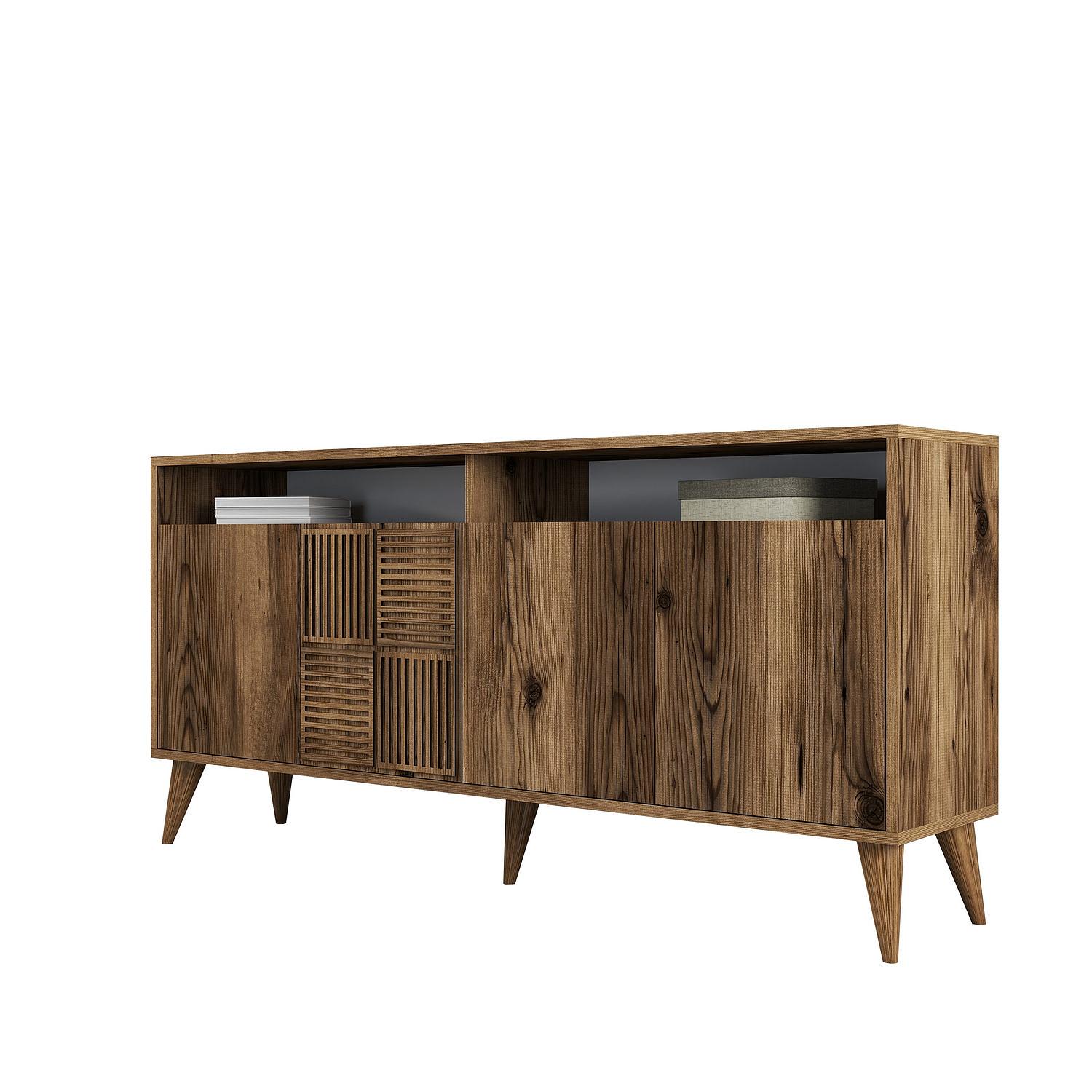 Milan Sideboard Walnut Brown 160cm 5