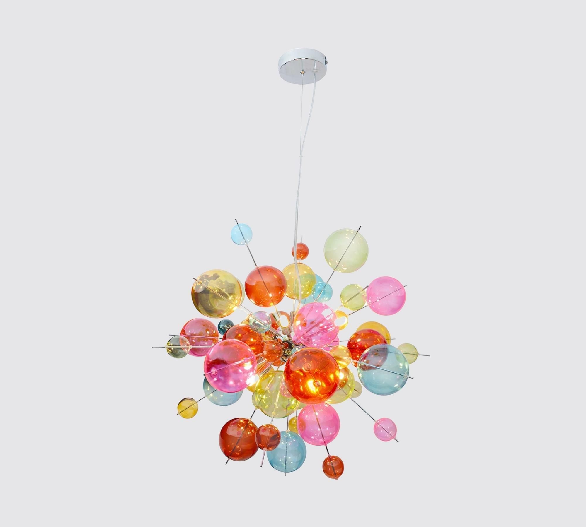 Pendelleuchte 10-flammig Bubble Kristallglas Bunt 3