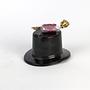 Vintage Hut Aschenbecher Glas Schwarz 1970er Jahre 3