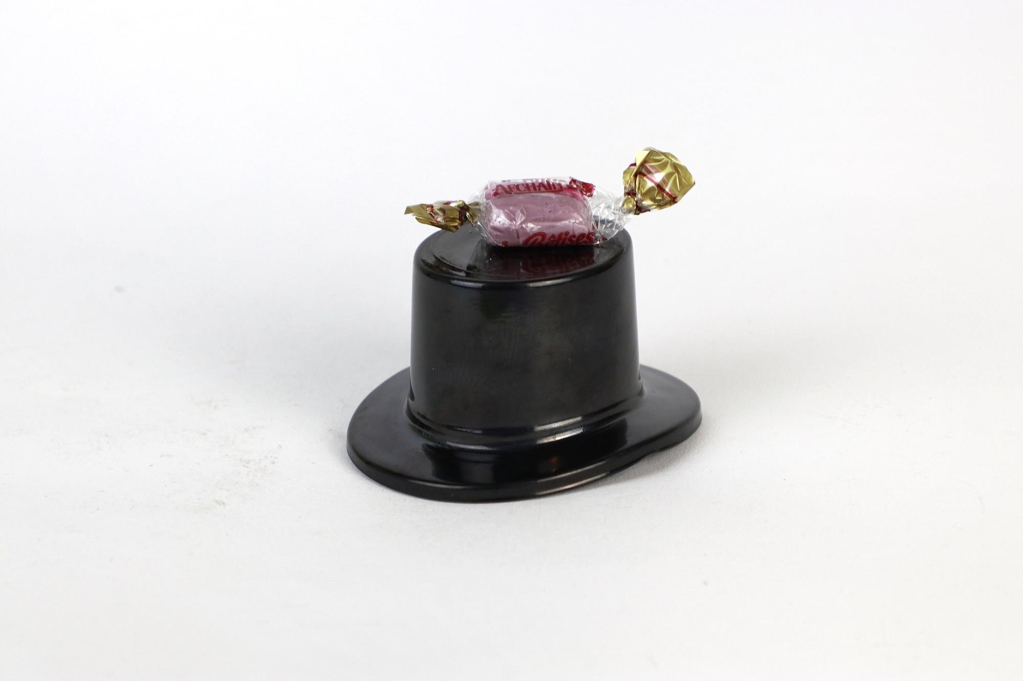 Vintage Hat Ashtray Glass Black 1970s 3