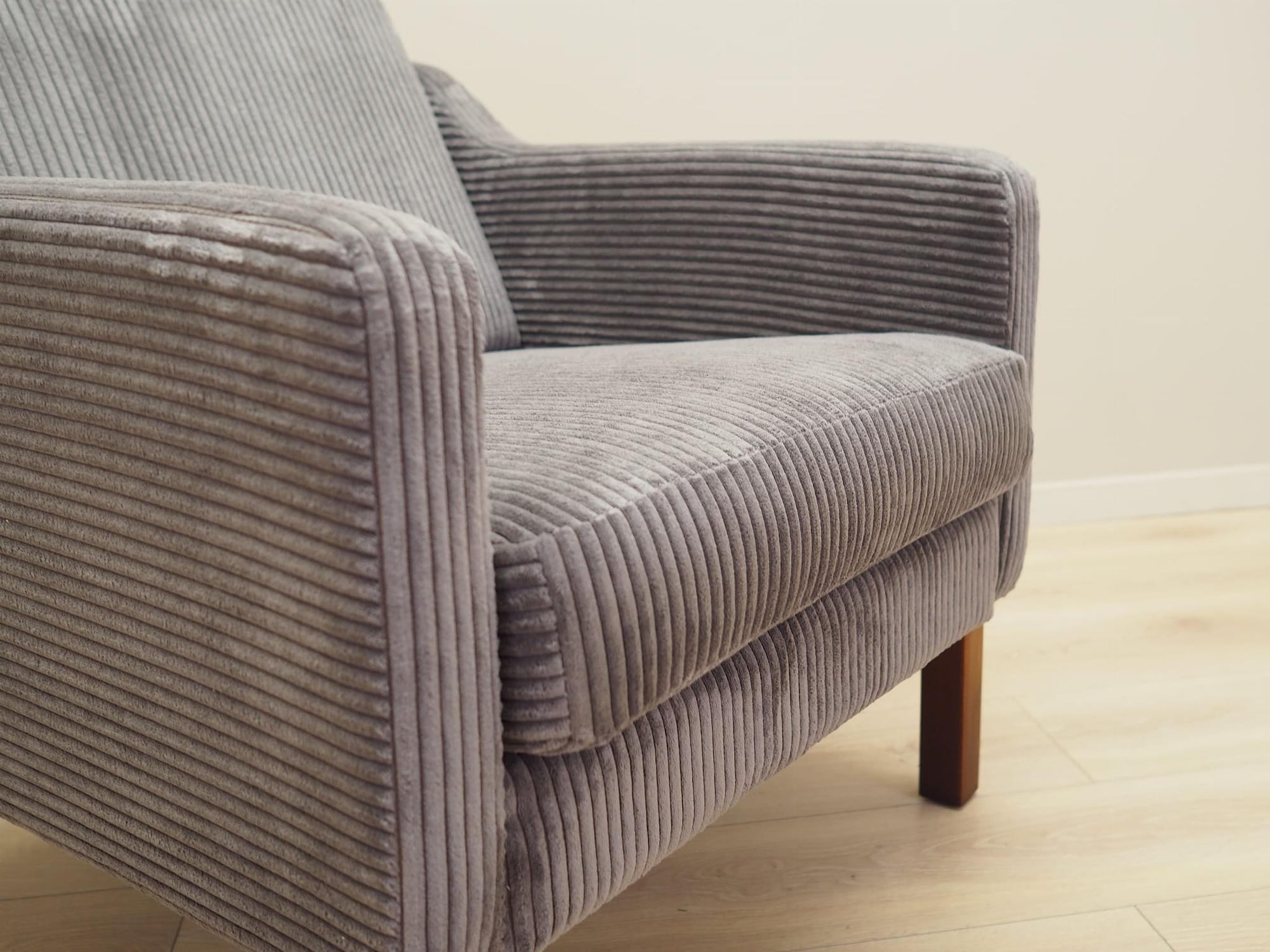 Vintage armchair beech wood velvet grey 1970s 14