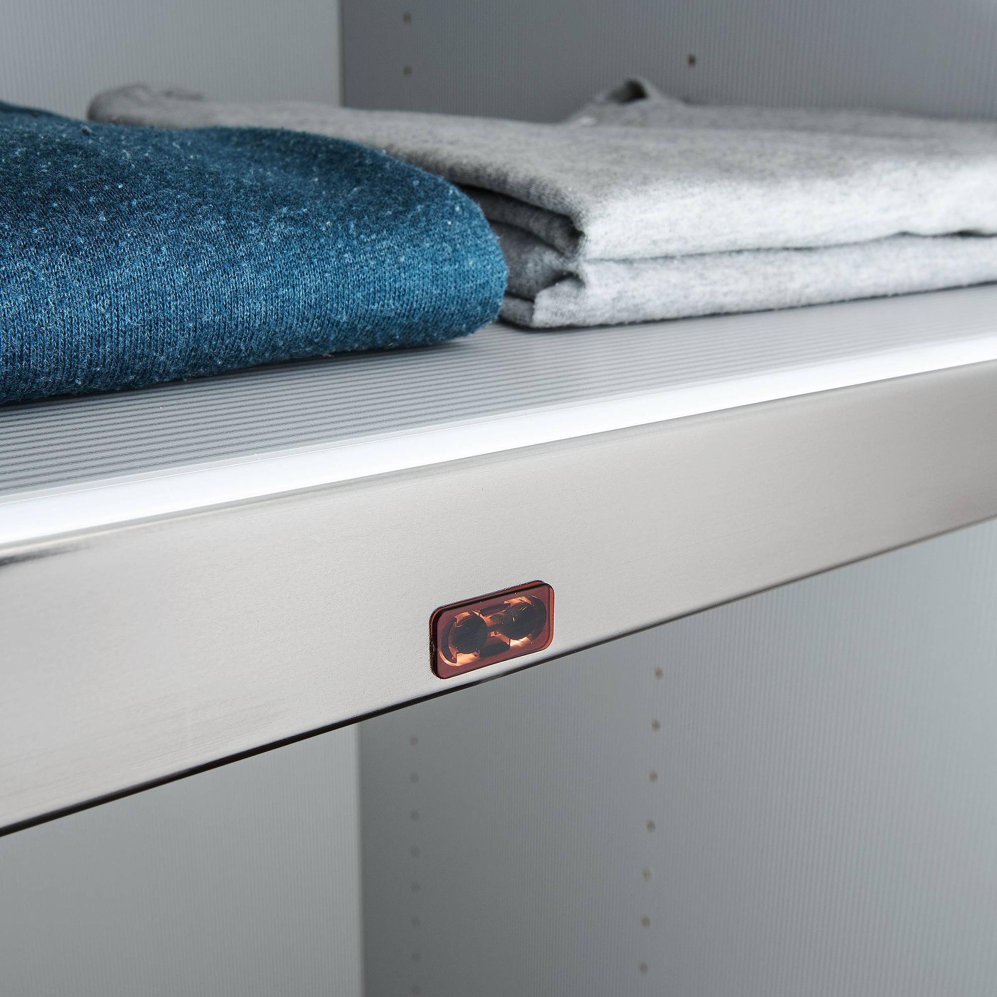 2x LED-Lichtblende Cardiff 96,4 cm Metall Silber 4