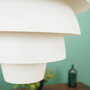 Vintage pendant lamp metal white 1970s 5