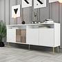 Milan Sideboard Weiß mit goldenen Details 180cm 2