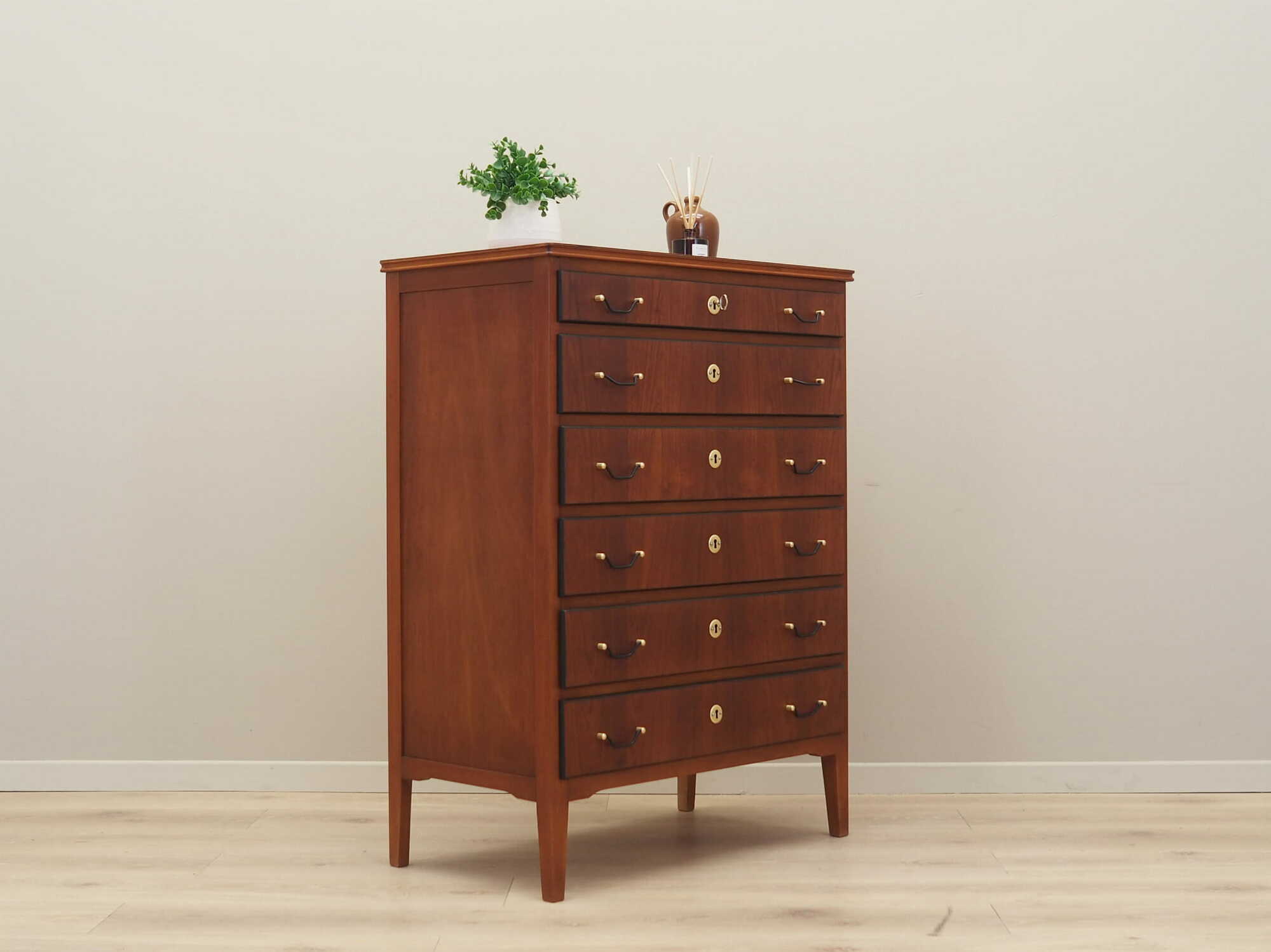 Vintage chest of drawers Teak wood Brown 1970s 4
