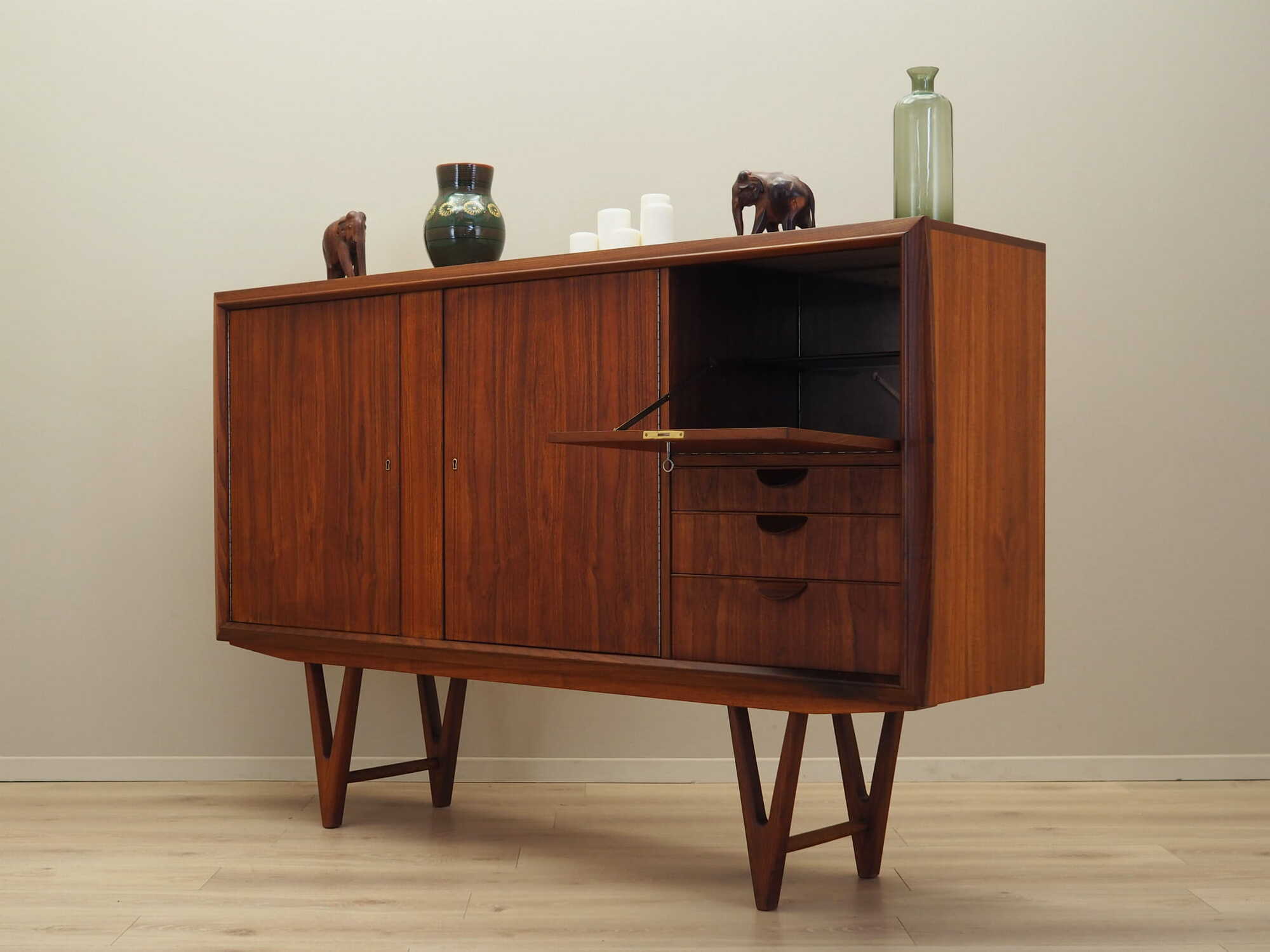 Vintage Sideboard Teak Wood Brown 1960s 4