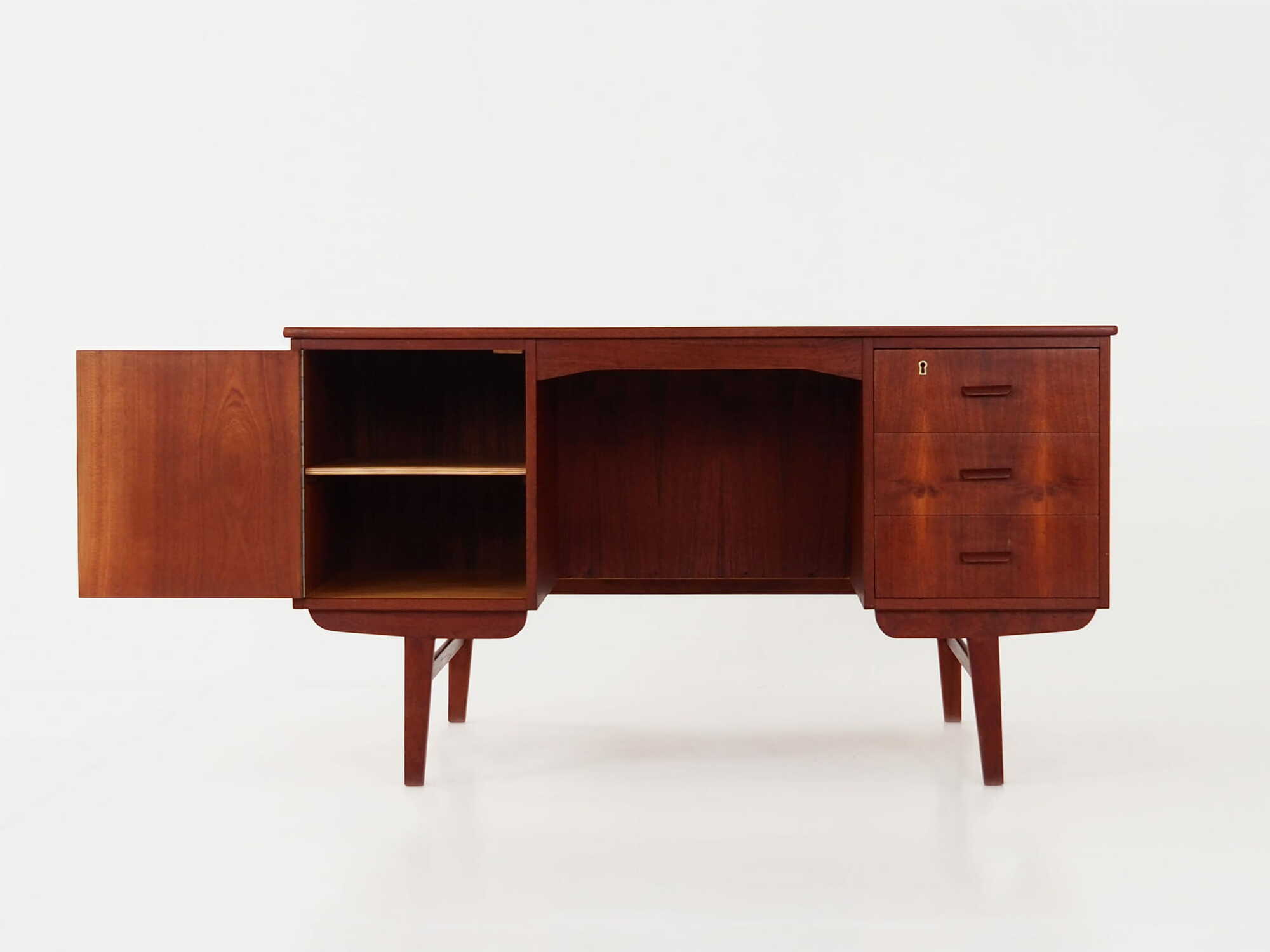 Vintage Desk Teak Wood Brown 1970s 2
