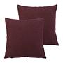 2x Milan Pillowcase Synthetic Fiber Bordeaux 50 x 50 cm 0