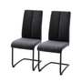 2x Esszimmerstuhl Textil Metall Schwarz 0