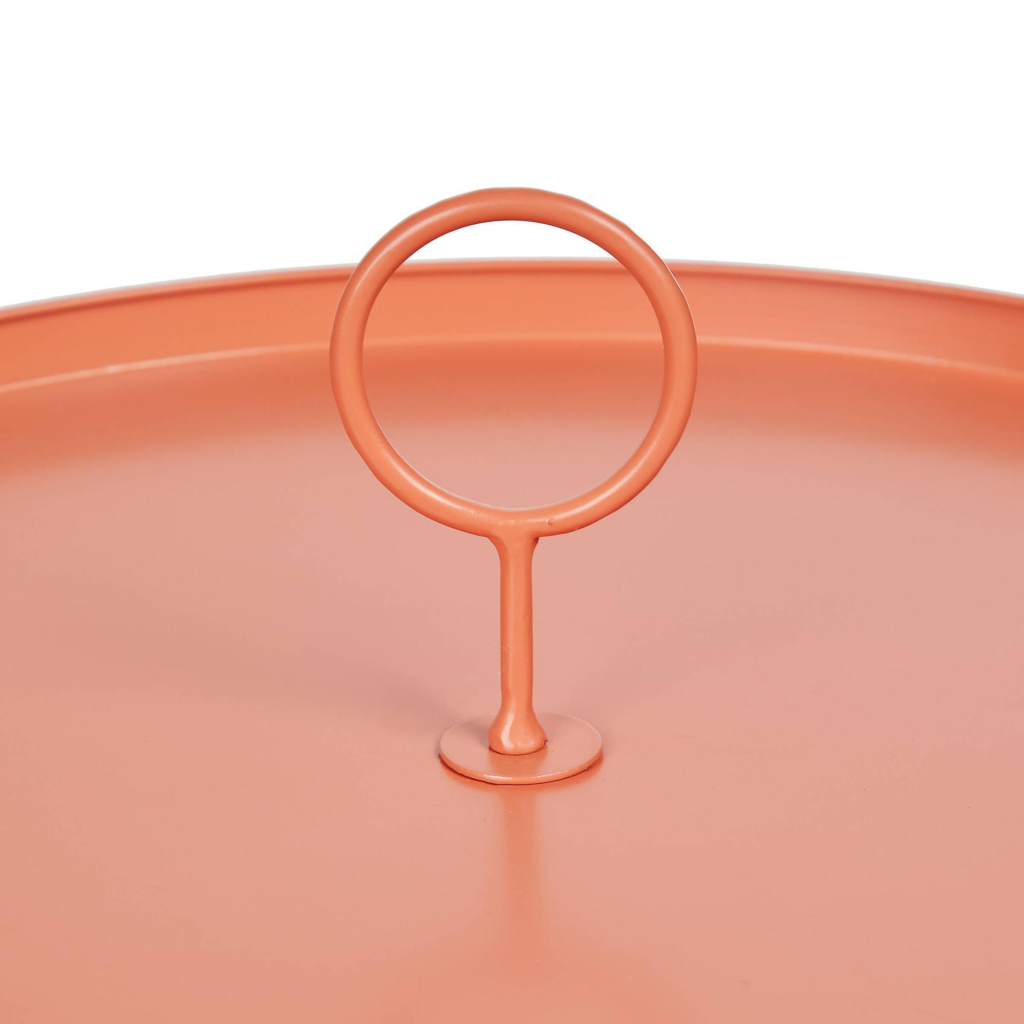 PORTER Beistelltisch mit Griff Stahl Orange 4