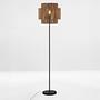 Floor lamp Lito aluminum flat weave brown 0