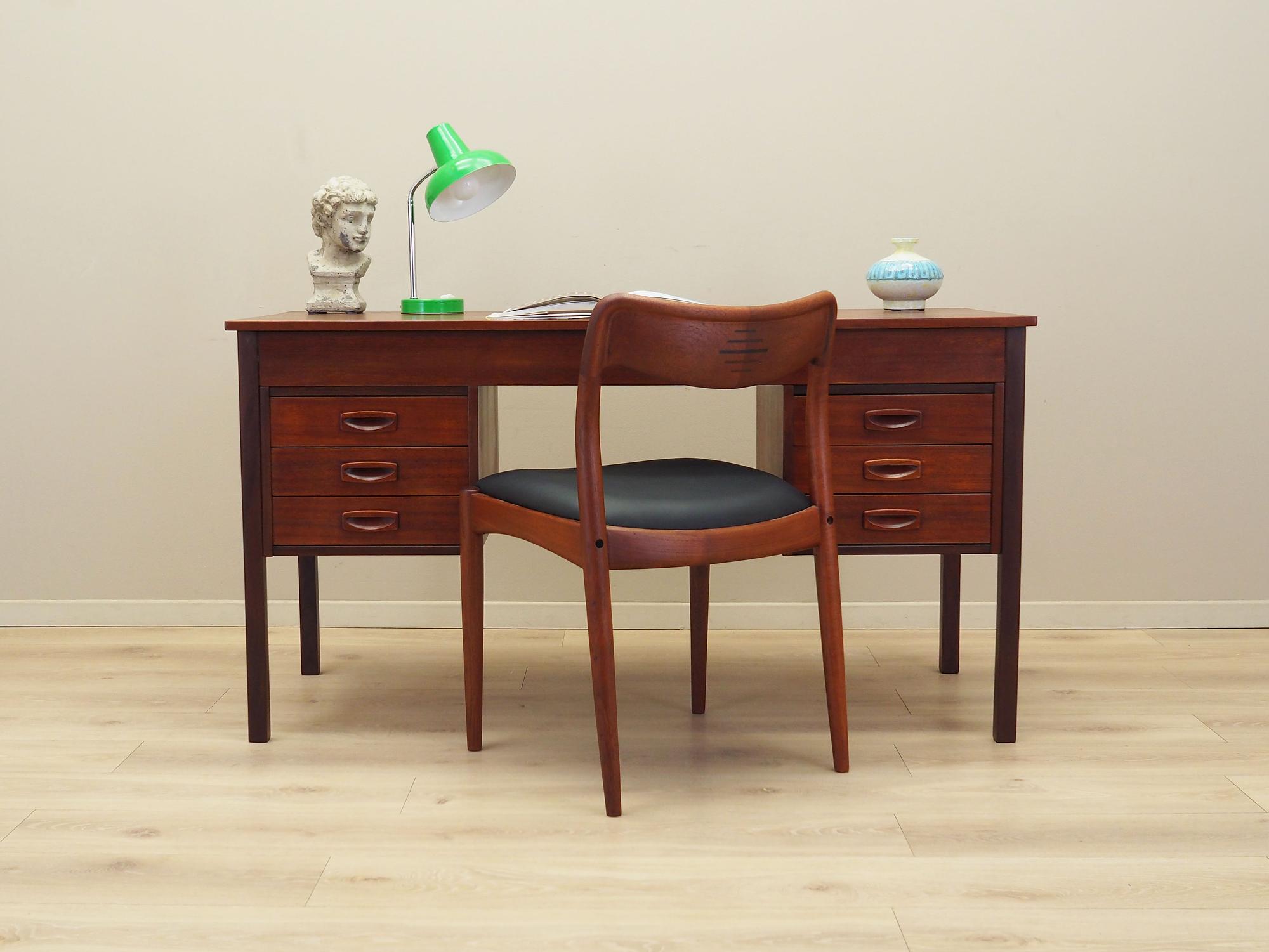 Schreibtisch Teakholz 1970er Jahre 1
