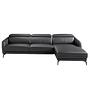 Sofa 4-Sitzer Récamiere Rechts Leder Schwarz 5