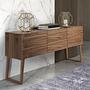 Sideboard impiallacciatura di noce marrone 1