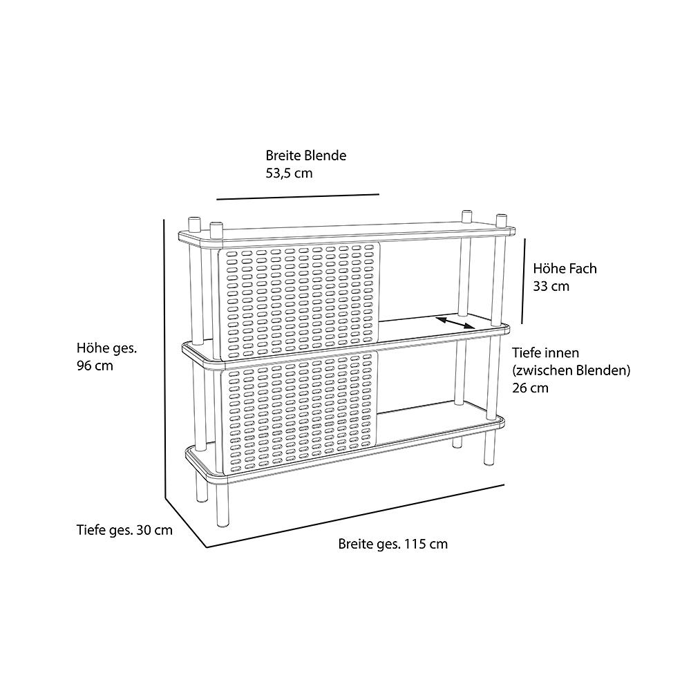 Brilliant 2 Shelf Ash Wood Red Plexiglass 5