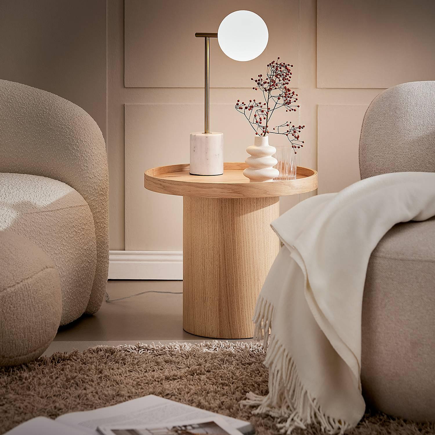 LUNA Table Lamp Metal Marble 1-bulb 1