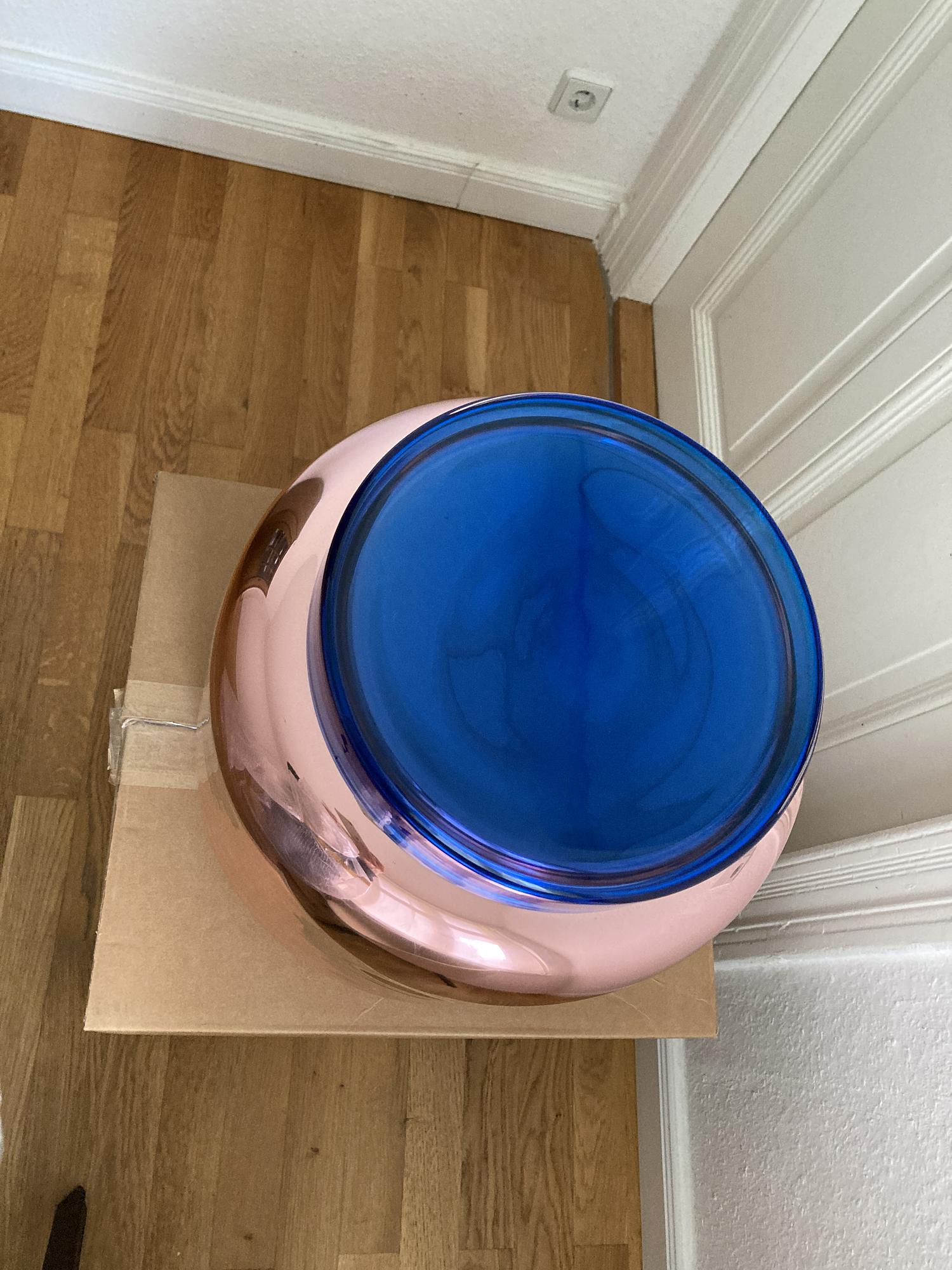 Container Table Glass Old Rose Blue 4