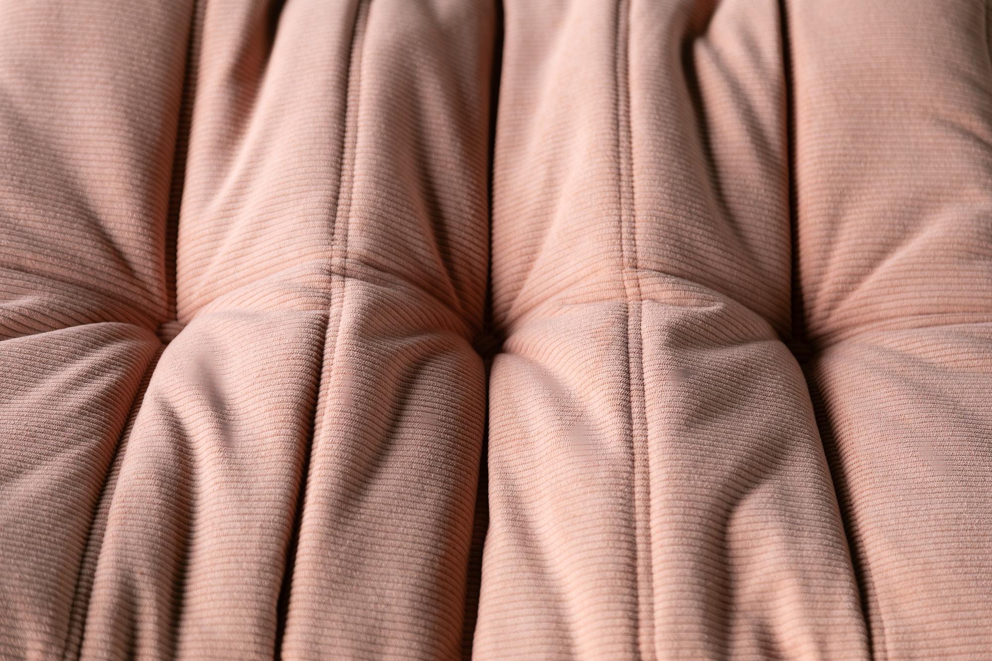 Togo Set lounge 5 pezzi velluto a coste rosa 8