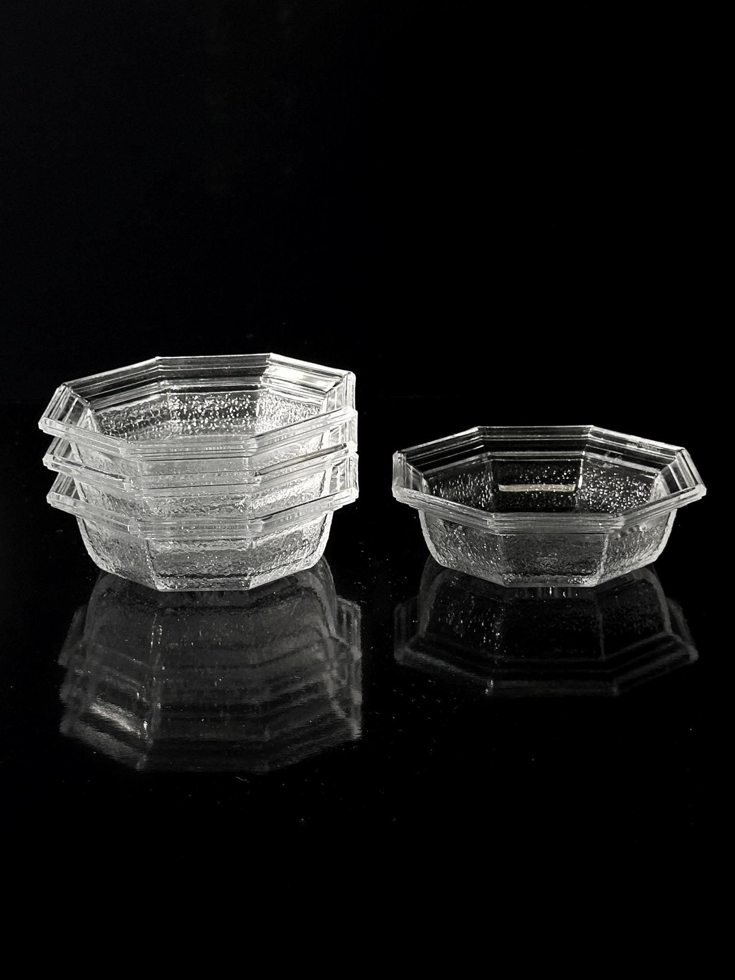 5x Vintage Art Deco Revival Bowl Lead Crystal 1960s 0