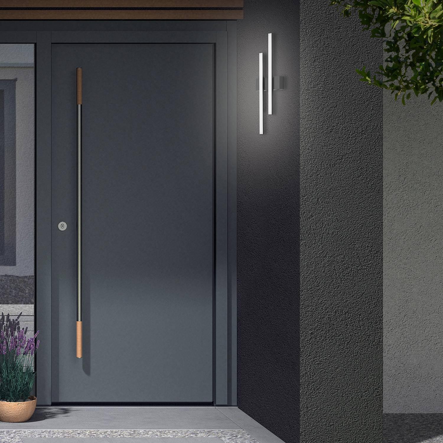 Graz I Wandleuchte 2-flammig Polycarbonat Eisen Schwarz  2