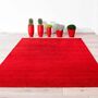 Kurzflorteppich Schurwolle Rot 70 x 140 cm 3