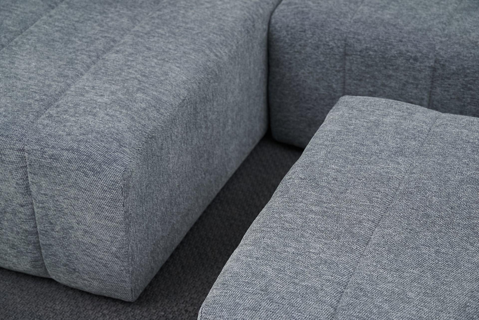 Beyza Sofa Récamiere Links mit Hocker Grau 7