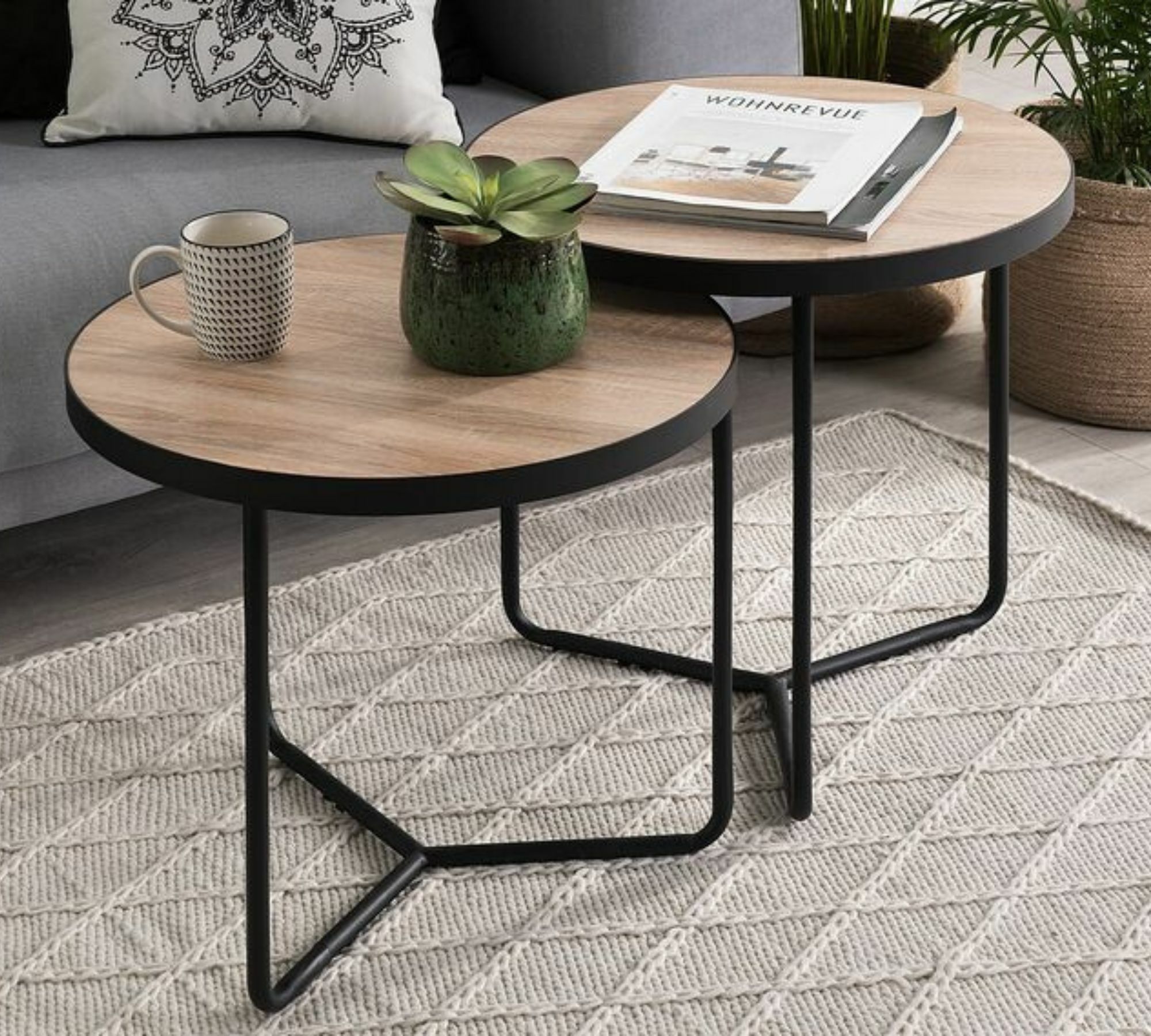Couchtisch Holz Metall Braun 2