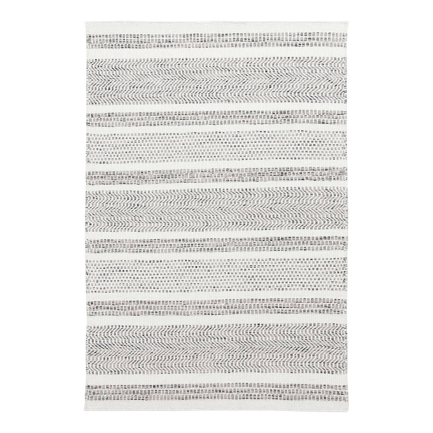 Trondheim II Teppich Schurwolle Grau 65 x 130 cm 1