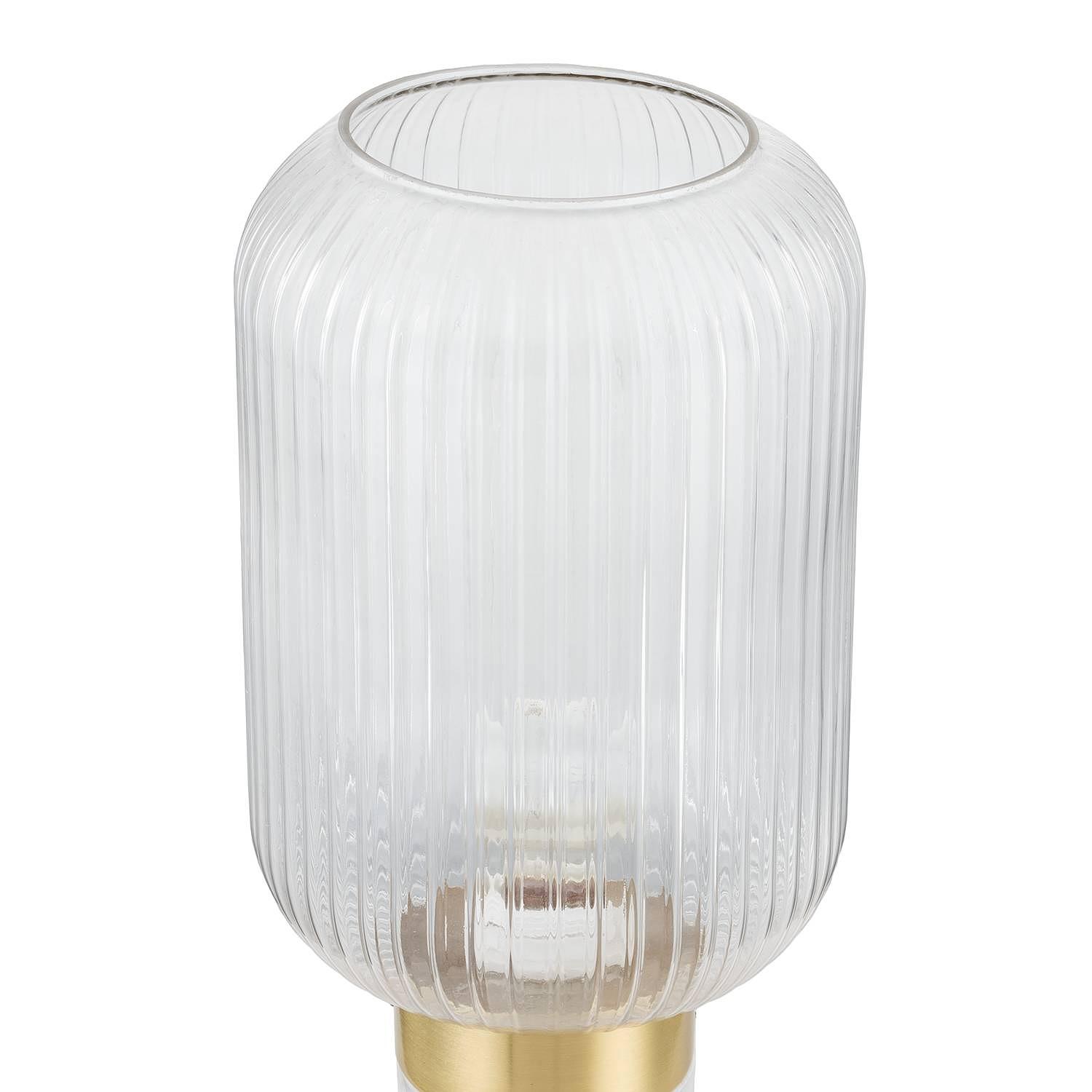 1-Flame Table Lamp Malli Clear Glass Marble 2