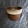Vintage Blumentopf Keramik Braun  2
