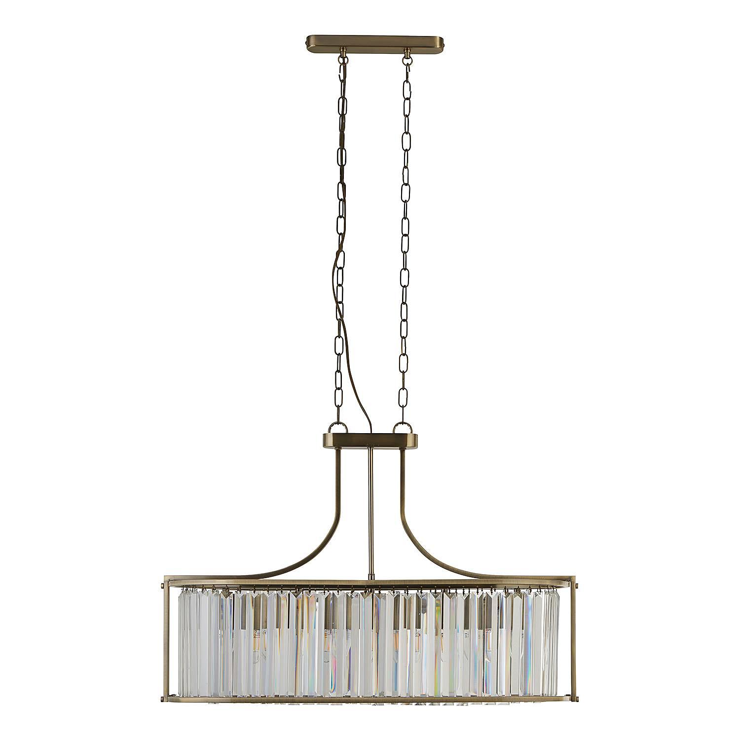 Pendelleuchte Victoria 5-Flammig Kristallglas Stahl Messing 4